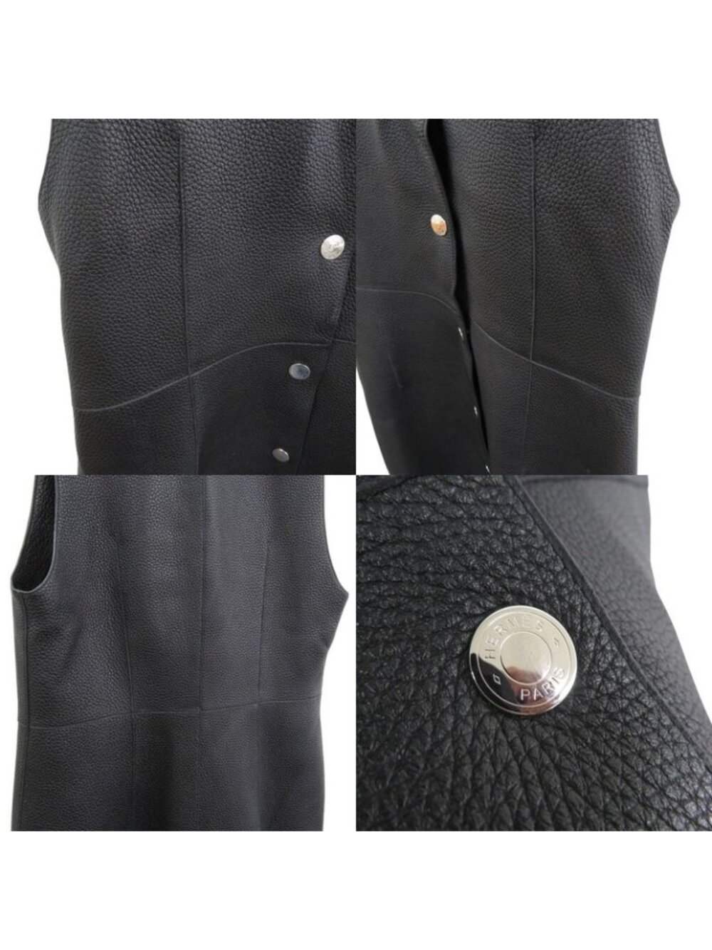 Hermes Long Gilet Deerskin Vest Black 0260 - Picture 9 of 10